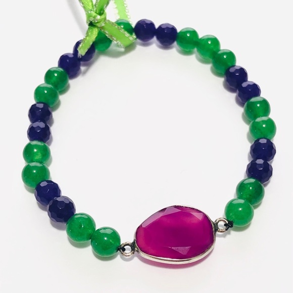 BNWT! Jade, Amethyst, Rhodolite, Pink QtzBracelet - Picture 5 of 5